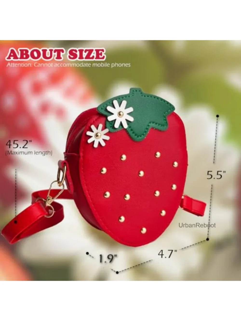 Girls Strawberry Crossbody Purse Mini Shoulder Bag with Sunglasses Gift Set